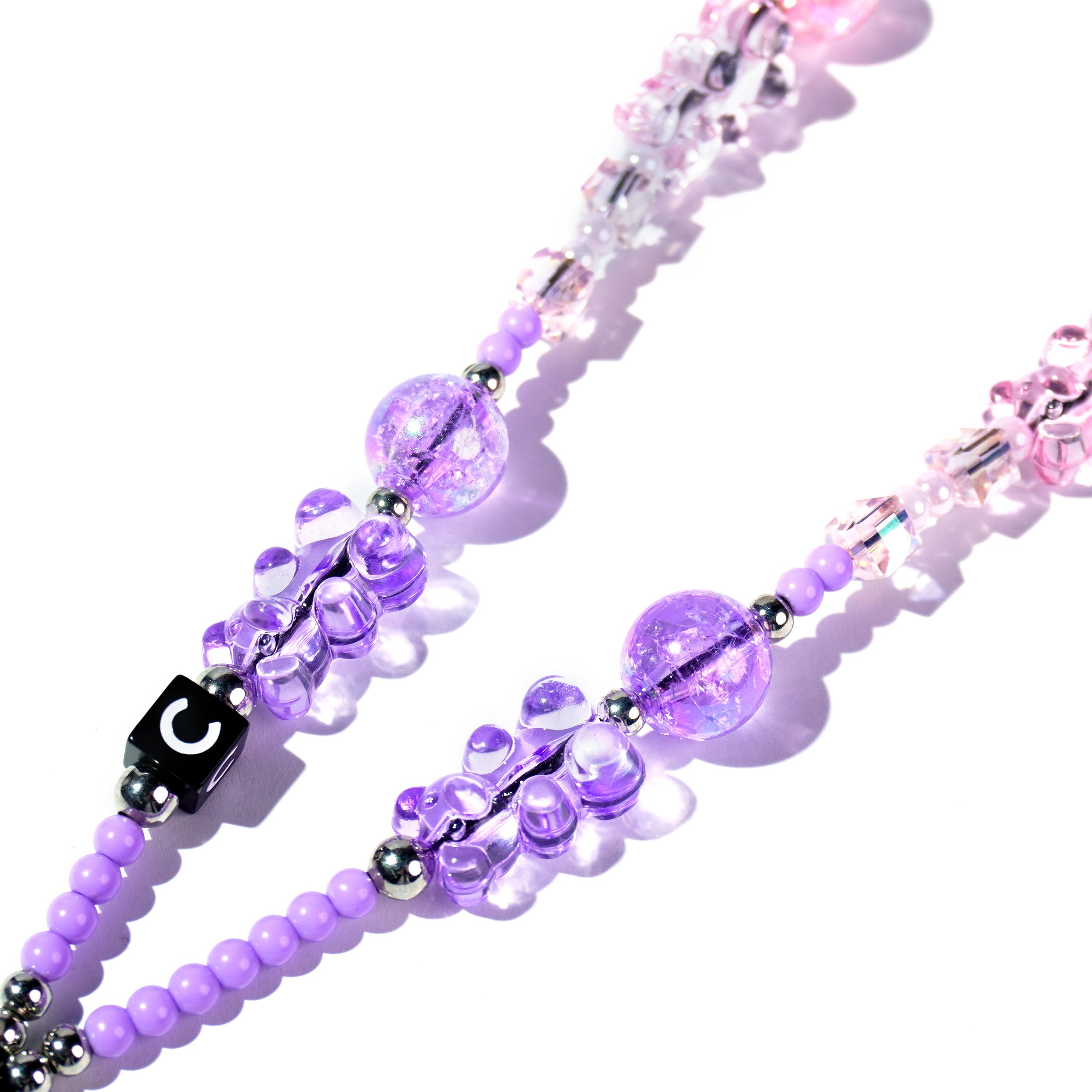 Fashion Acrylic Resin Crystal Bead Phone Lanyard Strap Summer Cute Gummy Bear Beaded Mobile Phone Chain