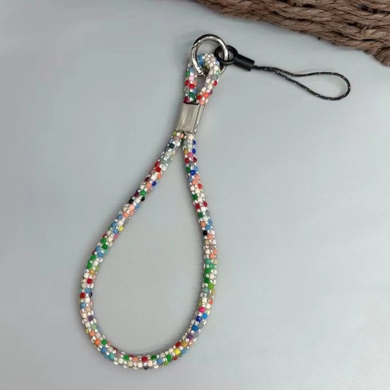Colorful Diamond Wrist Lanyard Mobile Phone Straps Nylon rope Straps for Phone case Camera Keychains USB Flash Drive Car key