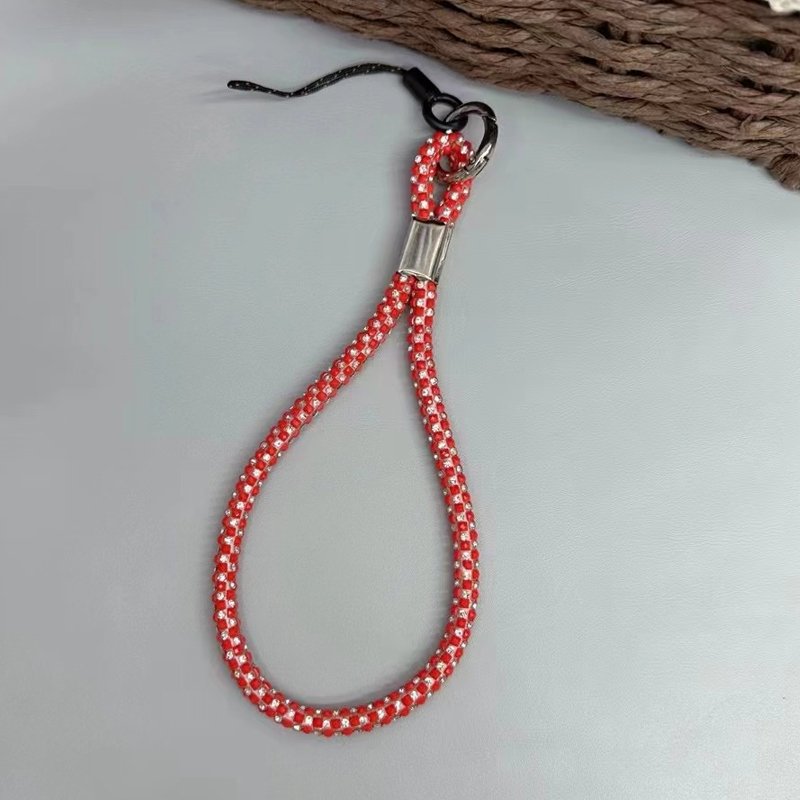 Colorful Diamond Wrist Lanyard Mobile Phone Straps Nylon rope Straps for Phone case Camera Keychains USB Flash Drive Car key