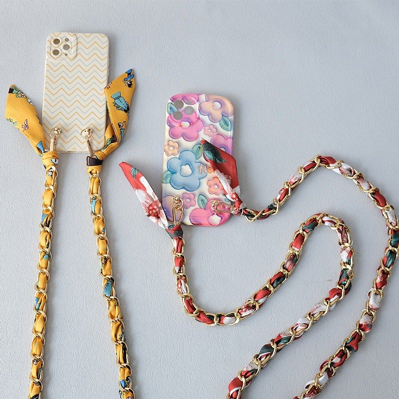 Versatile Scarf Long Cell Phone Chain Necklace Spring Summer Handbag Bag Accessories Gold Chain Crossbody Mobile Phone Lanyard