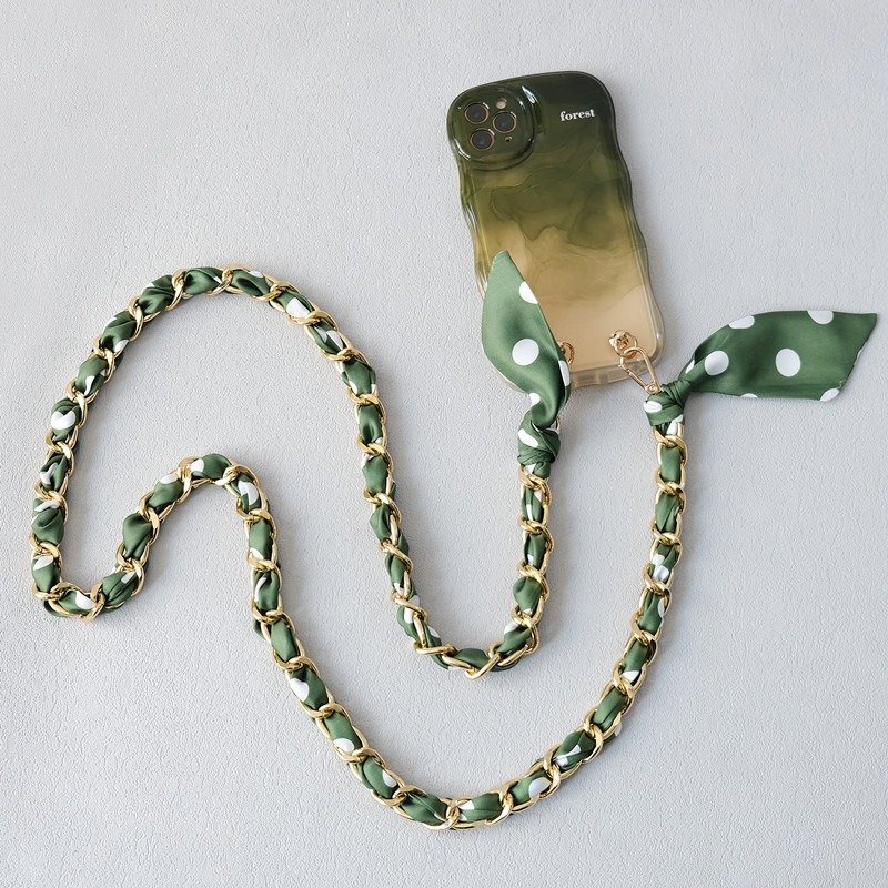 Versatile Scarf Long Cell Phone Chain Necklace Spring Summer Handbag Bag Accessories Gold Chain Crossbody Mobile Phone Lanyard