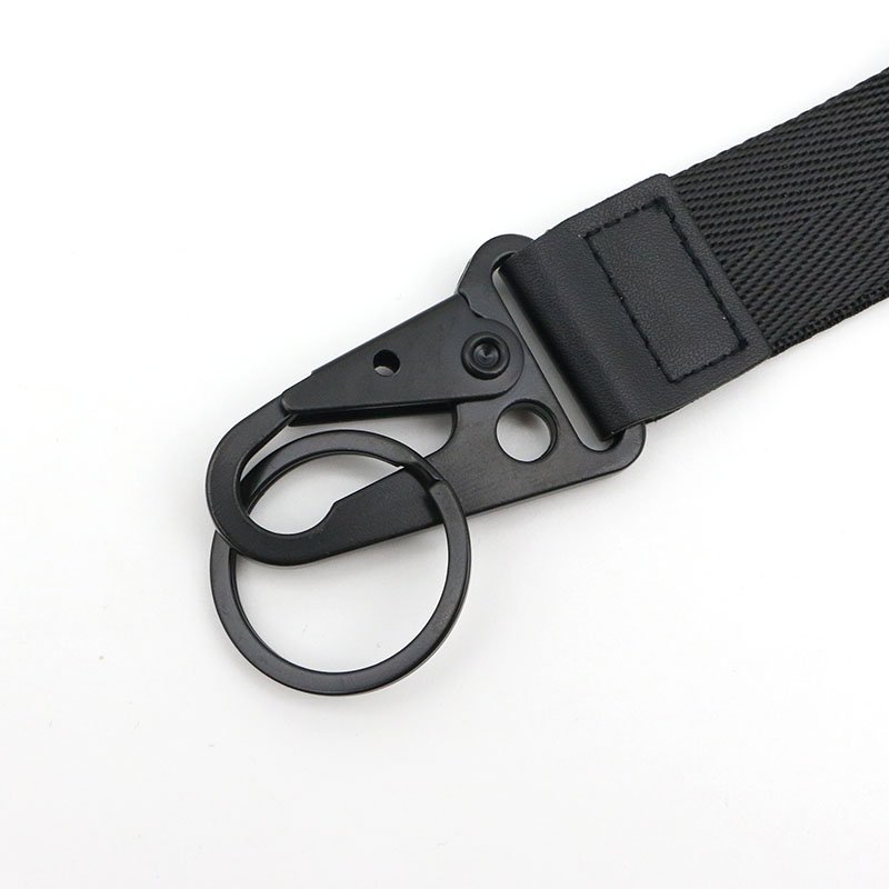 High Quality Custom Logo PVC Rubber Label Patch Nylon Wrist Lanyards with Eagle Beak Carabiner