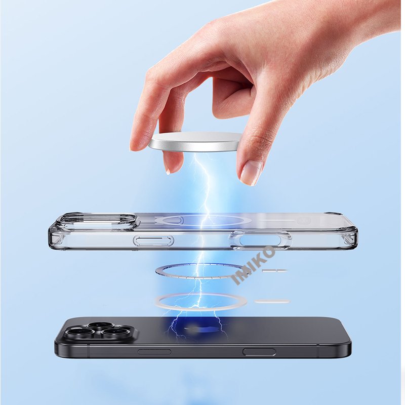Premium Anti Yellow Bayer case for iPhone 16 15 14 13 Pro max case transparent covers with Magnetic
