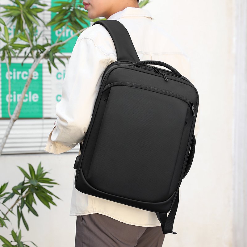 2024 New high quality computer backpacks Anti-theft USB charging men briefcase notebook bags business PU laptop backpack
