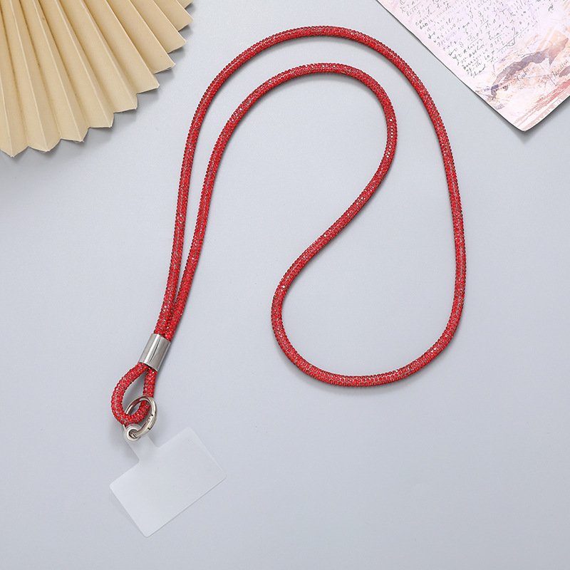 Sparkling Rhinestone cell phone with card charm strap phone necklace for hanging mobile lanyard crystal phone chain Accessories