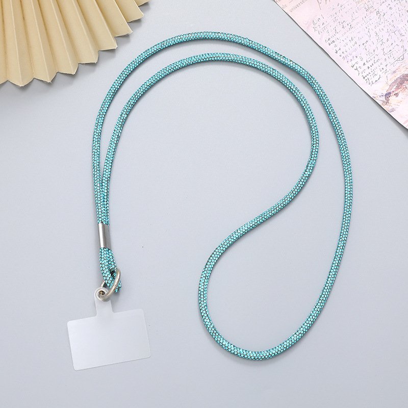 Sparkling Rhinestone cell phone with card charm strap phone necklace for hanging mobile lanyard crystal phone chain Accessories