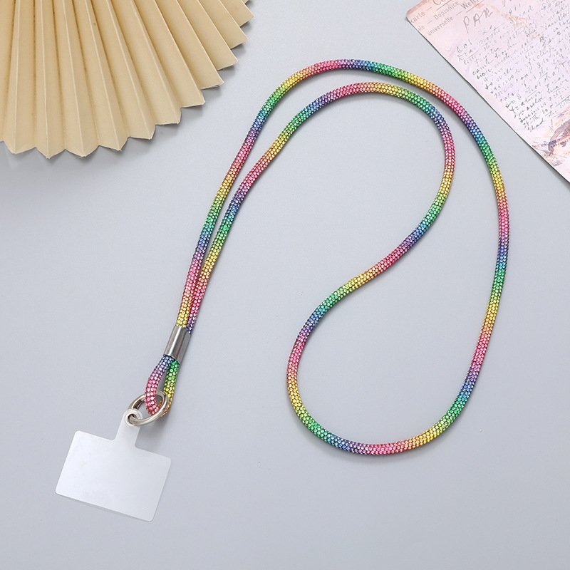 Sparkling Rhinestone cell phone with card charm strap phone necklace for hanging mobile lanyard crystal phone chain Accessories