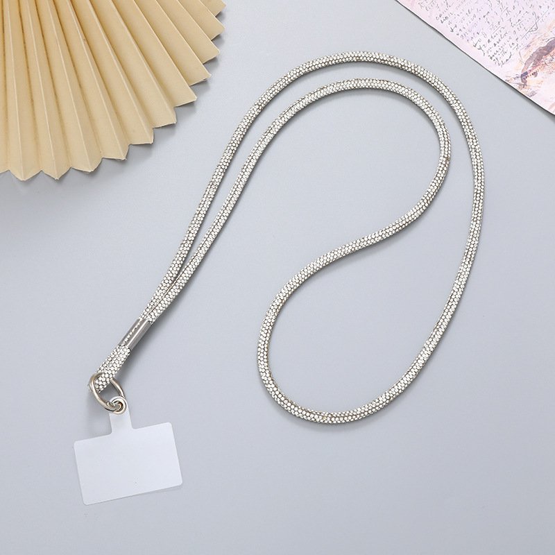 Sparkling Rhinestone cell phone with card charm strap phone necklace for hanging mobile lanyard crystal phone chain Accessories