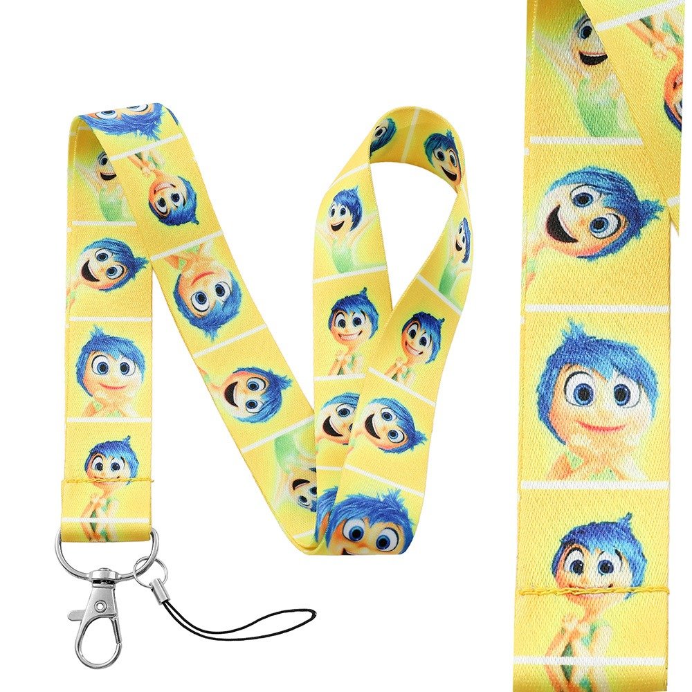 2024 Sublimation Print Custom Neck Lanyard Id Card Holder Inside Out Cartoon Characters Anime Polyester Lanyards
