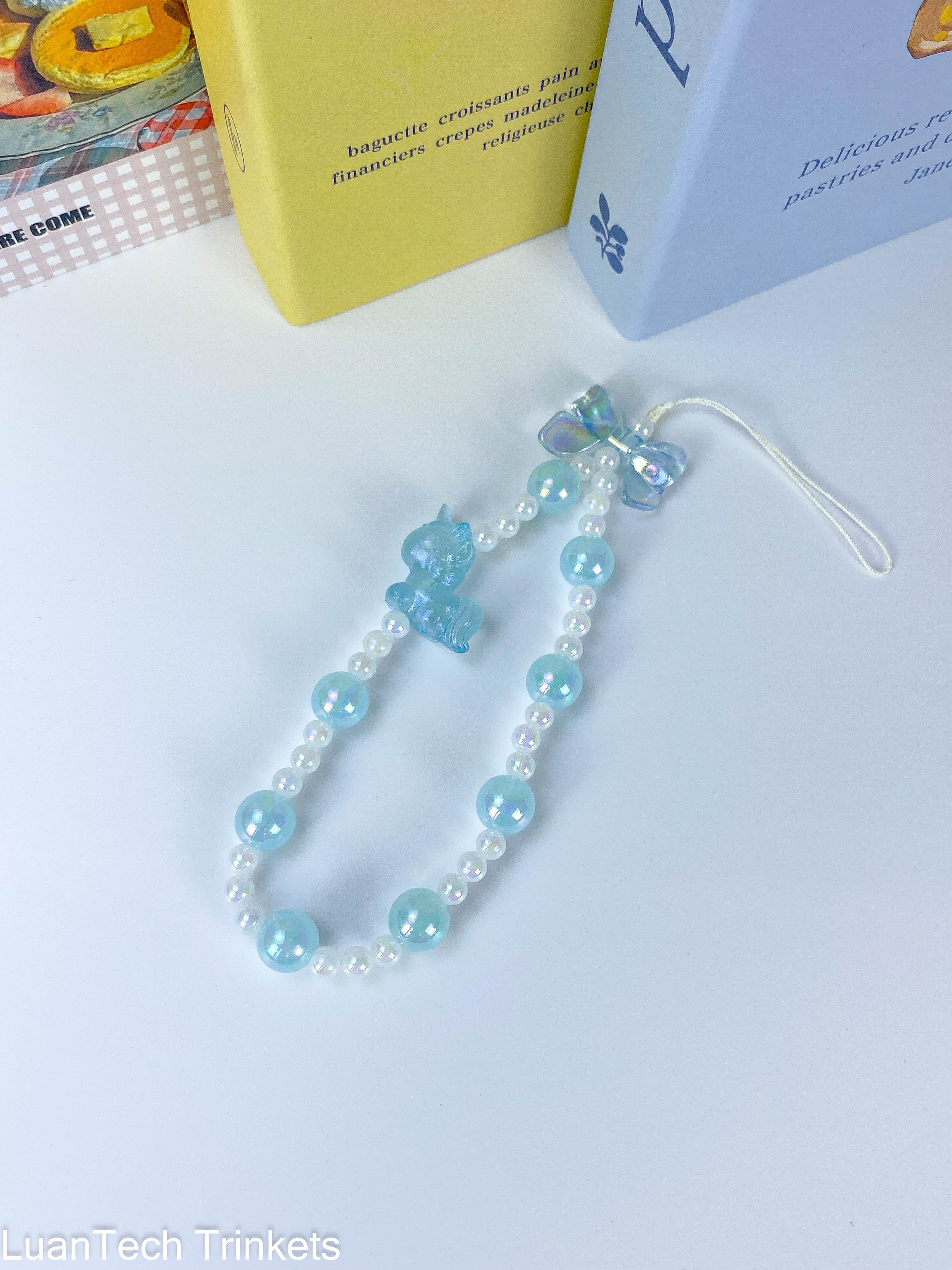 Handmade DIY Cellphone Case Chain Y2K Bowknot Beaded Phone Chain For Girls Wrist Anti-loss Rope