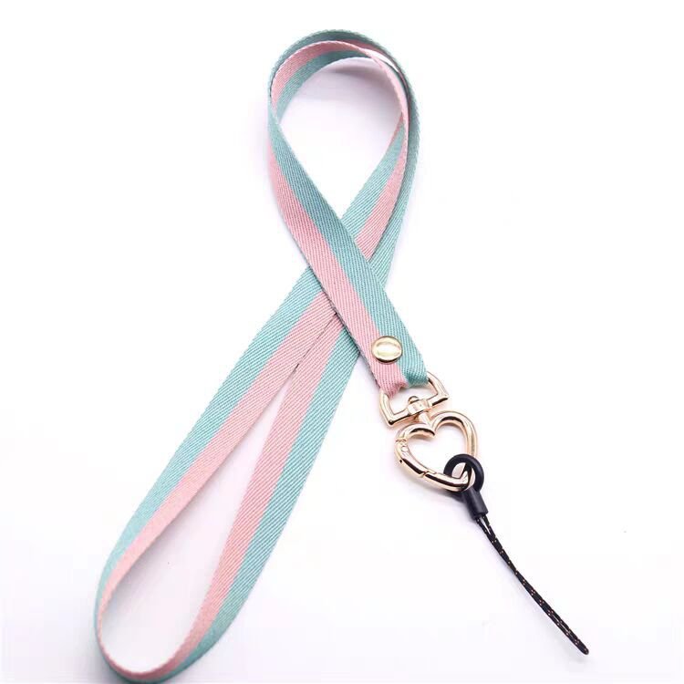 The new heart buckle mobile phone lanyard network red lanyard can be detachable lanyard wholesale