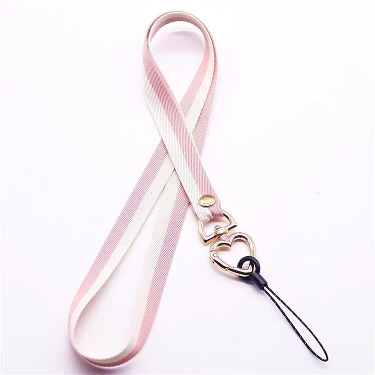 The new heart buckle mobile phone lanyard network red lanyard can be detachable lanyard wholesale