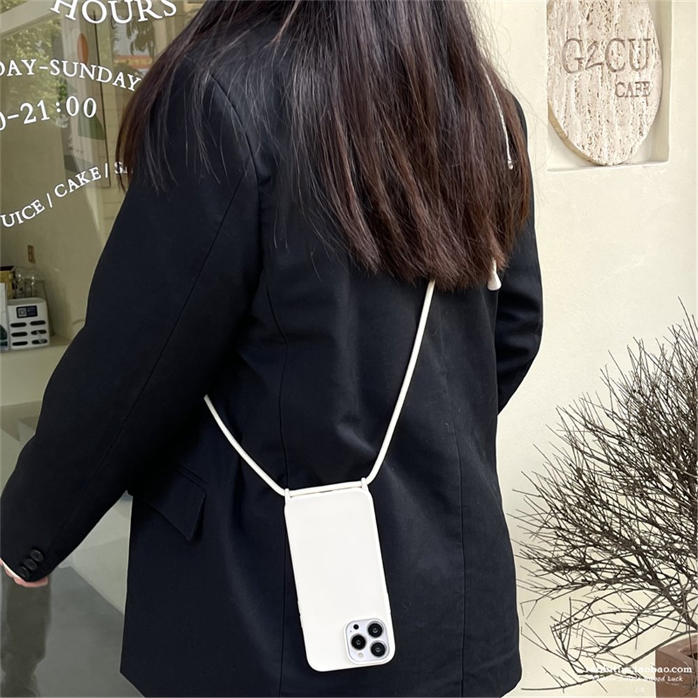 Mobile phones Silicone Case Necklace Lanyard Cross body Neck Strap/Cord/Rope Phone Case For Iphone 13 Pro Max 12 11 Xs