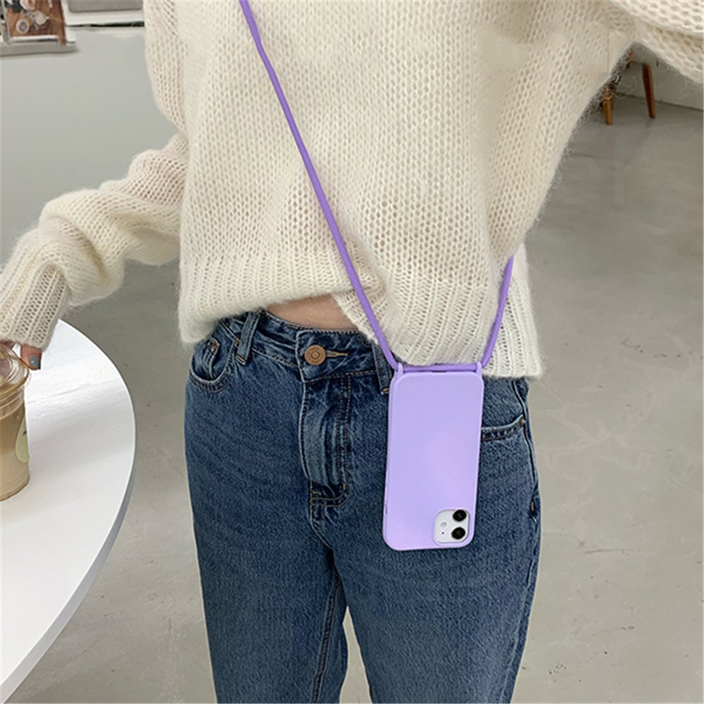Mobile phones Silicone Case Necklace Lanyard Cross body Neck Strap/Cord/Rope Phone Case For Iphone 13 Pro Max 12 11 Xs