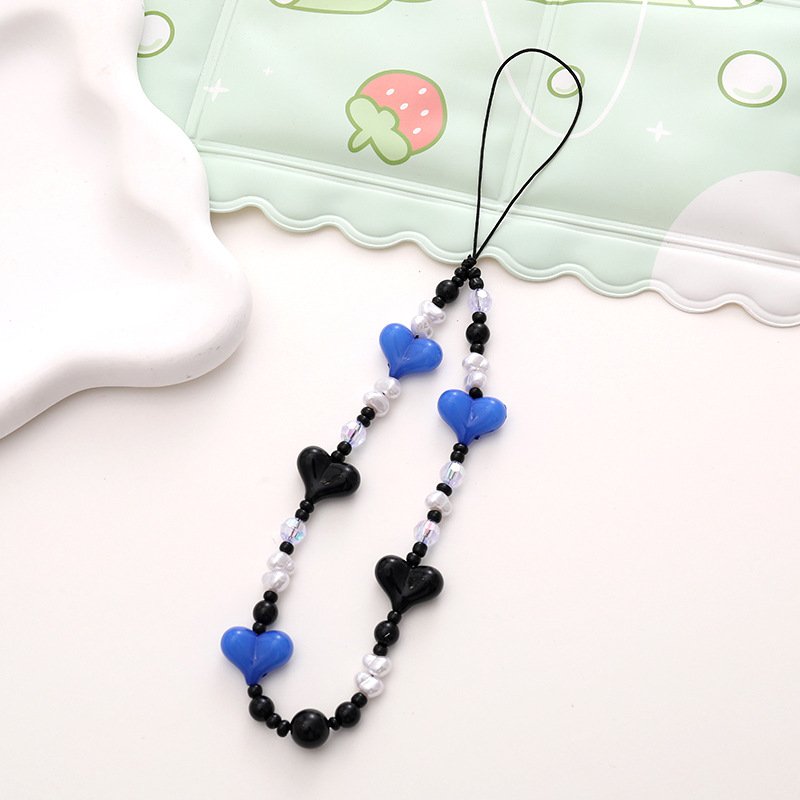 Customized Heart Pattern Lanyard Cord String Strap Universal Mobile Charm Hook Cell Phone Charms Beads for Sumsang hanging strap