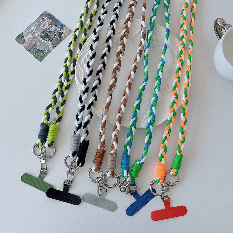 High Quality Custom Wholesale Dark Green Mobile Phone Case Holder Lanyard Straps Polyester Material Universal for All Devices