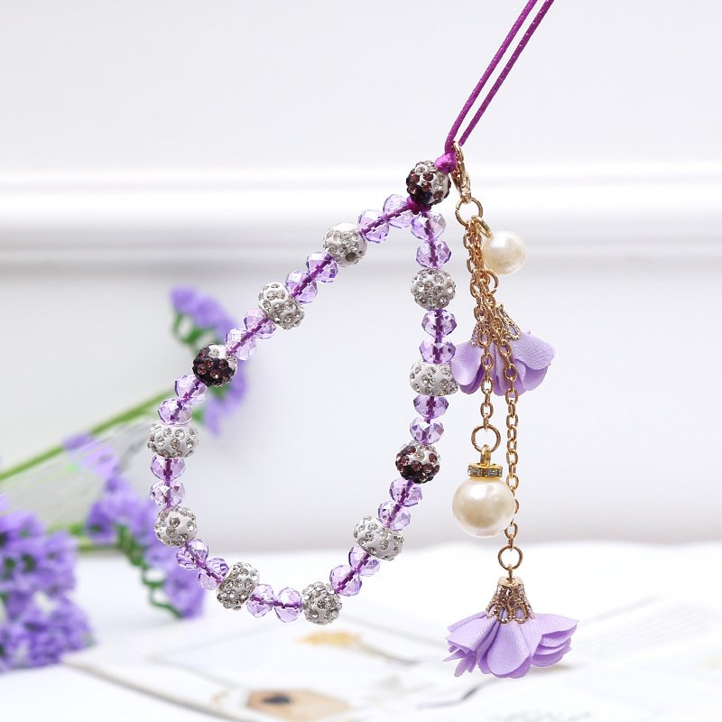 Colorful Soft Polymer Clay Mobile Phone Strap Chain Lanyards Women Girls Bohemia Pearl Rope For Phone Case Hanging Cord