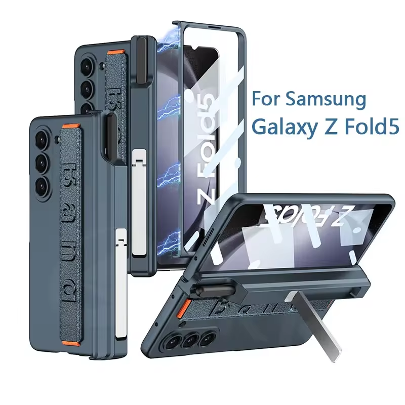 with Pen Slot Elastic Wrist Strap Magnetic Hinge Bracket Shell Membrane Integrated Cover Phone Case For Samsung Z Fold 6