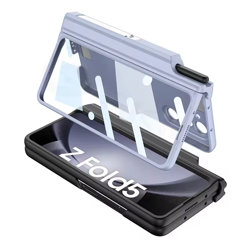 with Pen Slot Elastic Wrist Strap Magnetic Hinge Bracket Shell Membrane Integrated Cover Phone Case For Samsung Z Fold 6