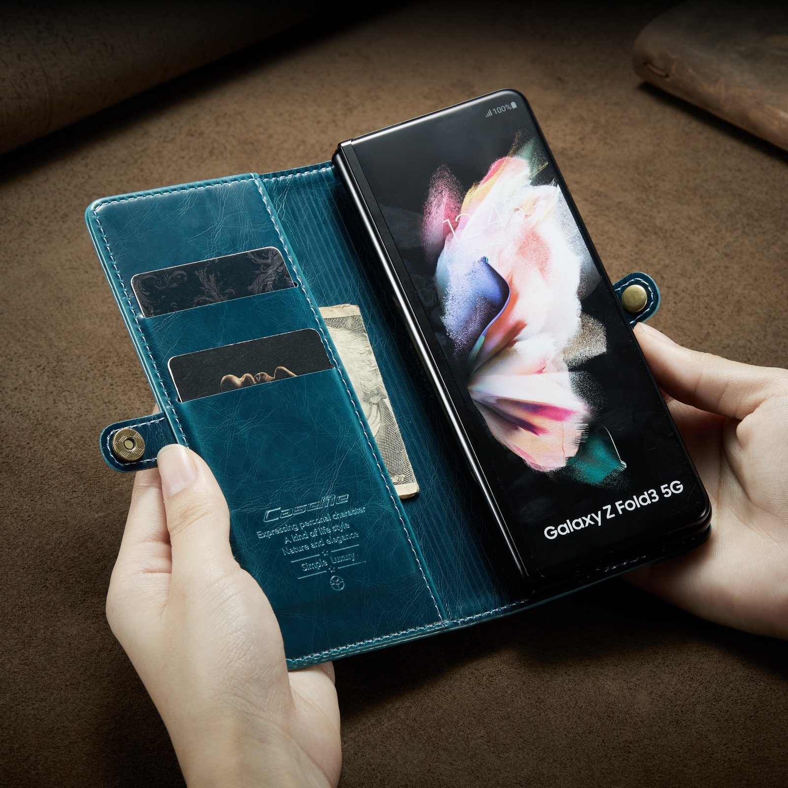 High Quality fold 3 New Leather Mobile Phone Case For Samsung Galaxy Z fold 3 Phone Case Back Cover card holder