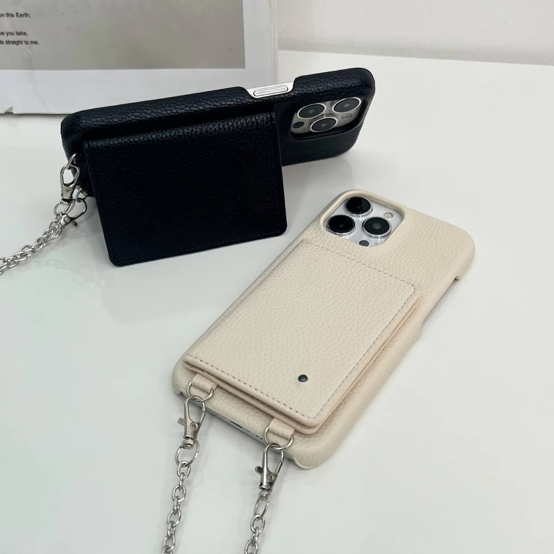Pu Leather Crossbody Shoulder Card Bag Lanyard Holder Phone Case Cover For iPhone 13 14 15 Pro Max Wallet Sling Bag Phone Case