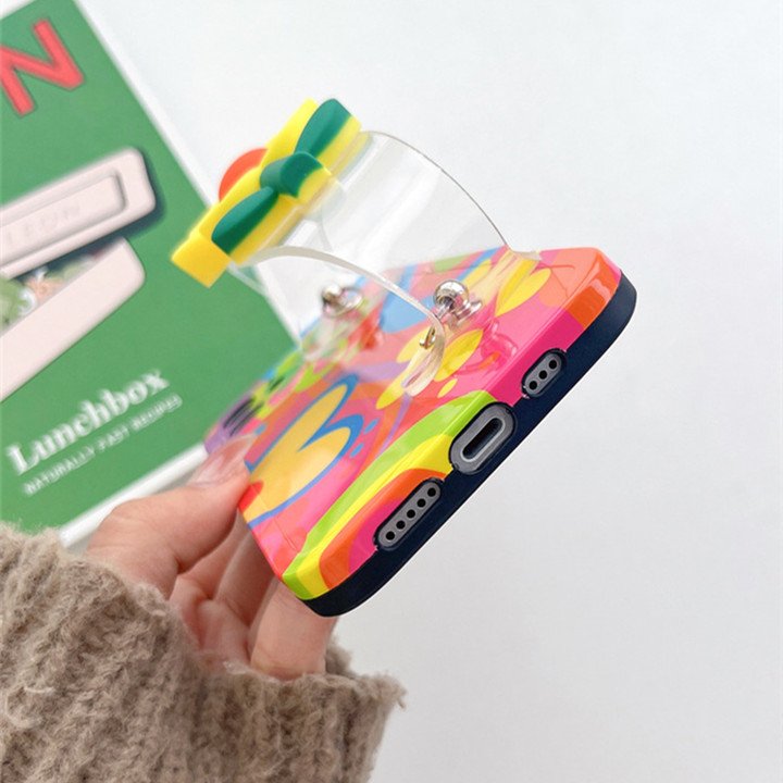 Fashion Girls IMD Flower Wrist Strap Mobile Phone Case For iPhone 11 12 13 14 15 16 pro max Wristband Shockproof Protect Cover