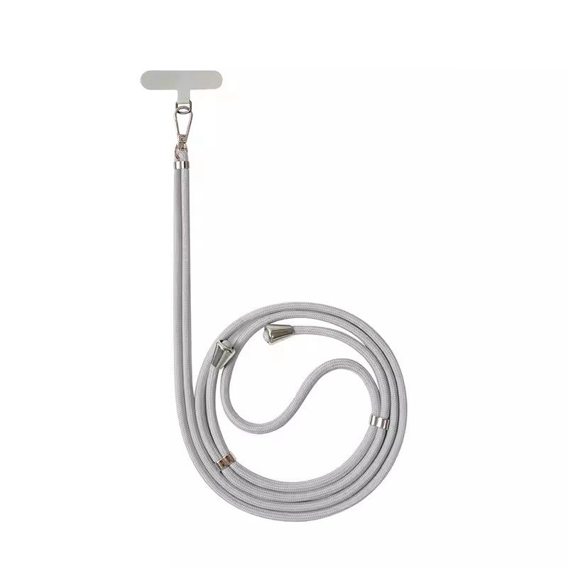 6mm round rope phone straps with 2 adjusting buckles adjustable long shoulder phone lanyard with connector