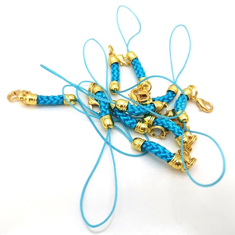 Universal hand polyester weave mobile phone strap braid case lanyard strap with lobster clasp