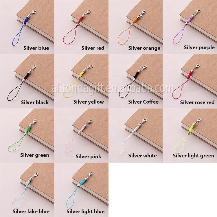 Universal hand polyester weave mobile phone strap braid case lanyard strap with lobster clasp