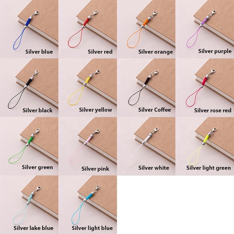Universal hand polyester weave mobile phone strap braid case lanyard strap with lobster clasp