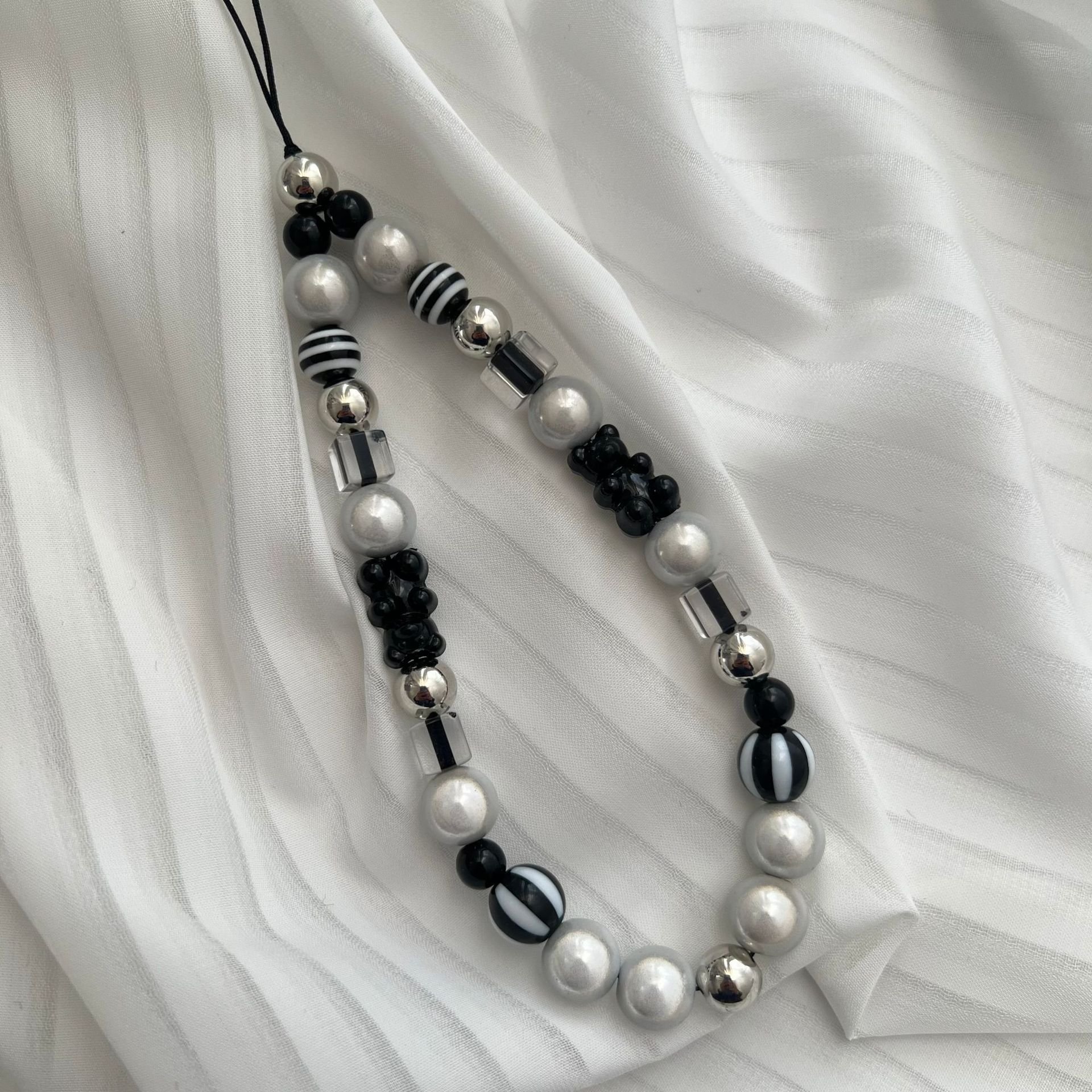 Colorful Fashion Pearl Crystal Beaded Mobile Phone Lanyard Mobile Phone Wrist Strap