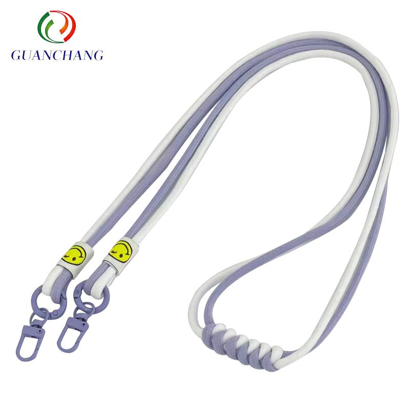 Wholesale Handmade Nylon Rope Braided Neck Lanyard for ID Badge Holder with Rotating Rope Clip for Phone Wallet Key