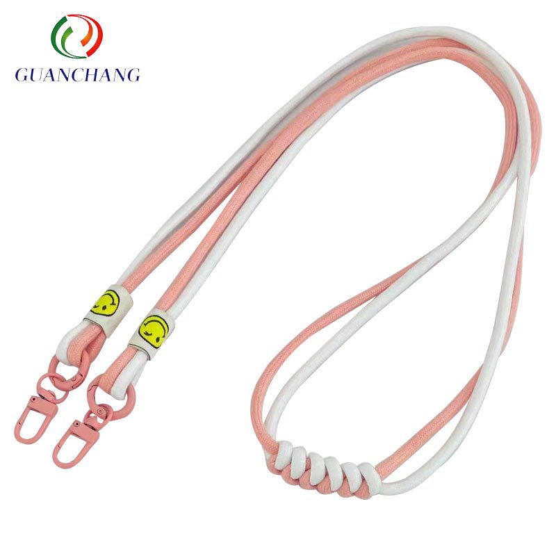 Wholesale Handmade Nylon Rope Braided Neck Lanyard for ID Badge Holder with Rotating Rope Clip for Phone Wallet Key