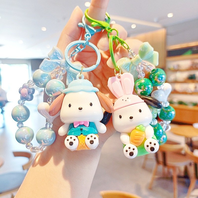 Lilangda Dog Color Bead Bracelet Women's Simple Fashion Small Fresh Mobile Phone Chain Lanyard Clip Wrist Strap Beaded Chain