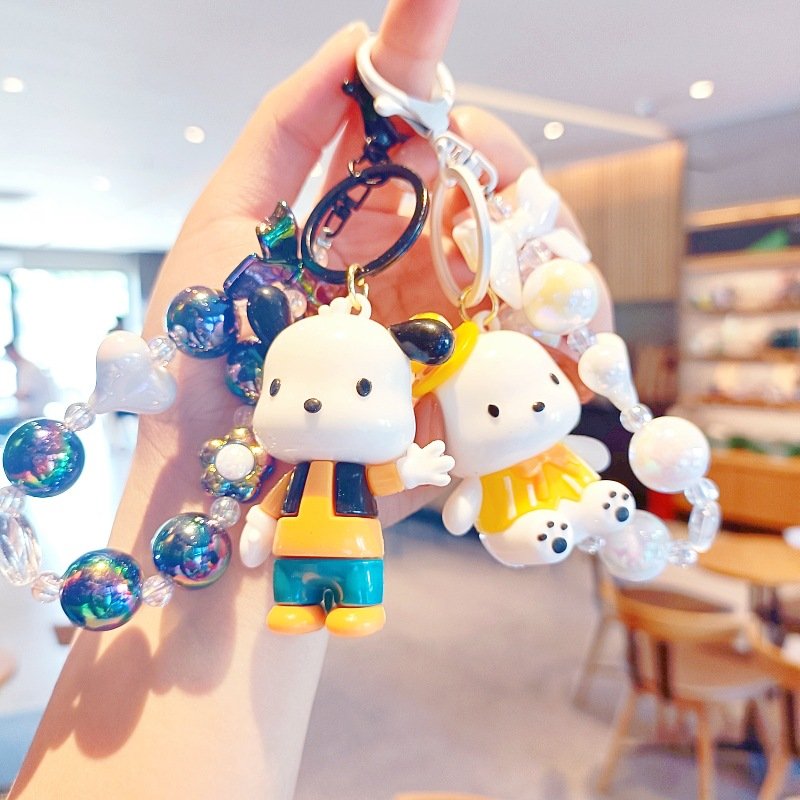Lilangda Dog Color Bead Bracelet Women's Simple Fashion Small Fresh Mobile Phone Chain Lanyard Clip Wrist Strap Beaded Chain