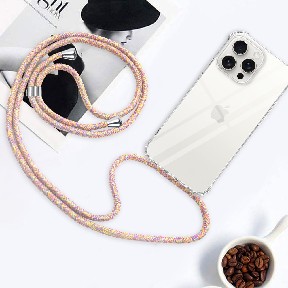 Shockproof Clear Mobile Phone Case with Lanyard For iPhone 16 15 14 13 12 11 Pro Max X XS XR 7 8 Plus SE