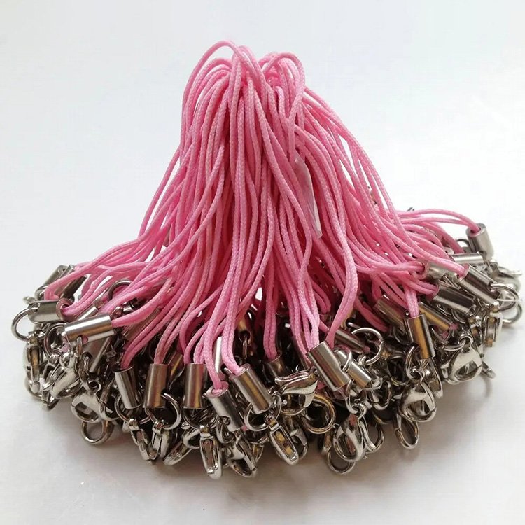 Colorful Phone Lanyard Polyester Mobile Strap Cord with Lobster Clasp for DIY Lanyards Keychain Chain Craft Findings