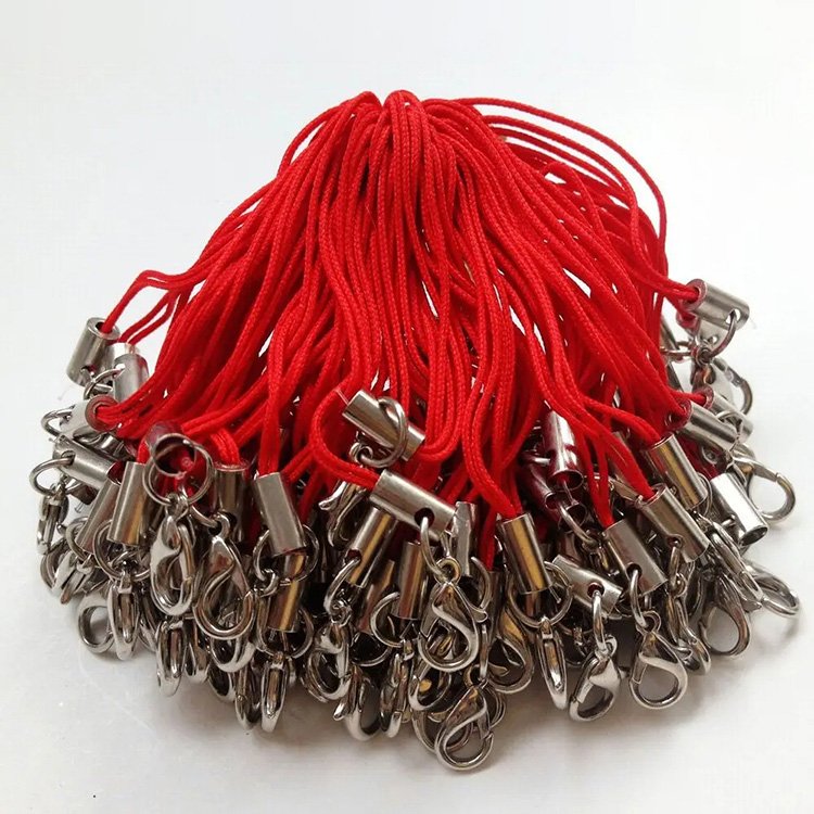 Colorful Phone Lanyard Polyester Mobile Strap Cord with Lobster Clasp for DIY Lanyards Keychain Chain Craft Findings