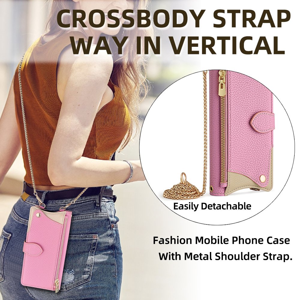 New Trend Wholesale mobile Smart Phone case For Samsung Galaxy S24 S23 S22 S20 Note 10 20 Ultra Plus Mirror Strap Zipper Pouch