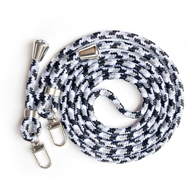 Popular round rope phone straps with double buckles for phone clip adjustable long cross body shoulder phone lanyard