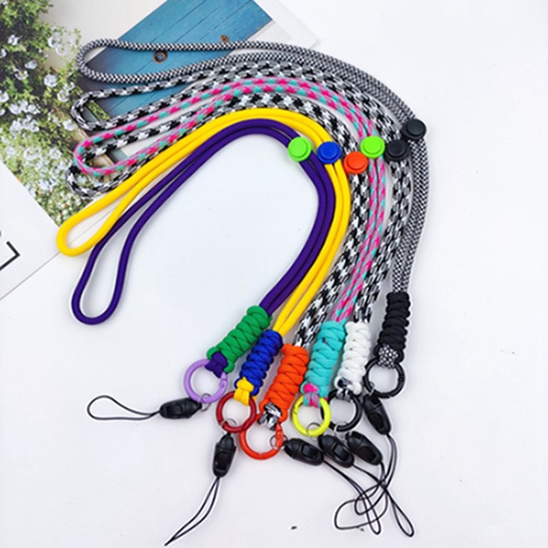 Custom polyester Slant Nylon wrist braided universal mobile phone lanyard children's neck lanyard Polyester lanyard