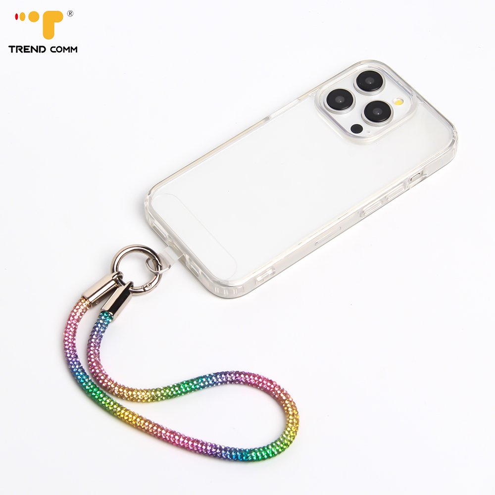 2024 New Luxury Diamond Short Phone Chain Bling Crystal Rhinestone Wrist Strap Anti Lost Key Mobile Chain With Patch