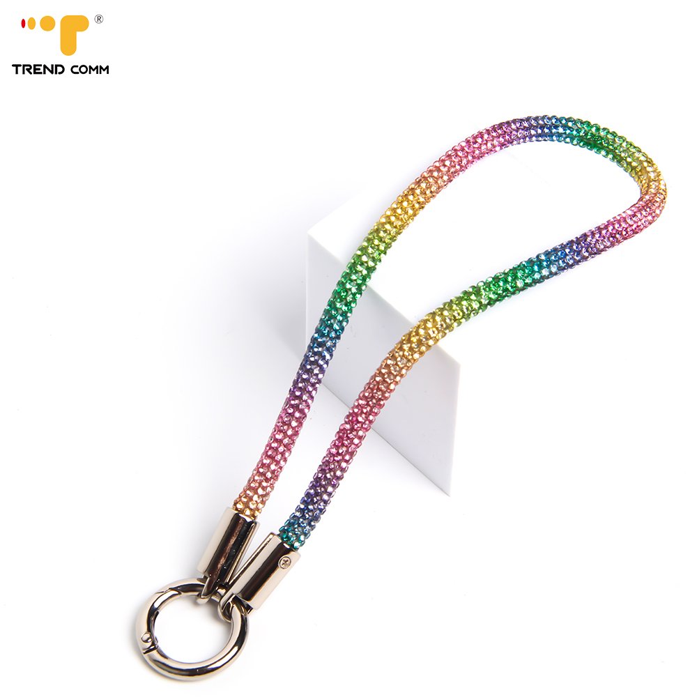 2024 New Luxury Diamond Short Phone Chain Bling Crystal Rhinestone Wrist Strap Anti Lost Key Mobile Chain With Patch