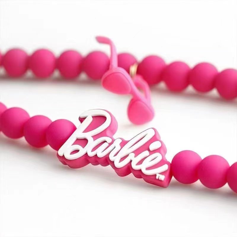 Fashionable Wrist Beads Phone Lanyard Pink Bracelet Chain Cell Phone Case Strap Mobile Phone Wrist Chains