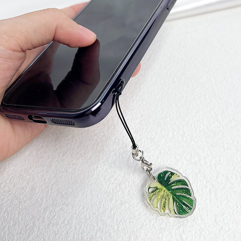 Leaf Acrylic Mobile Phone Lanyard Double-Sided Printing Acrylic Mobile Phone Pendant Bag Mobile Phone Charm