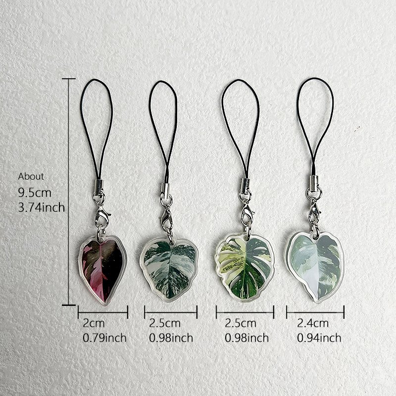Leaf Acrylic Mobile Phone Lanyard Double-Sided Printing Acrylic Mobile Phone Pendant Bag Mobile Phone Charm