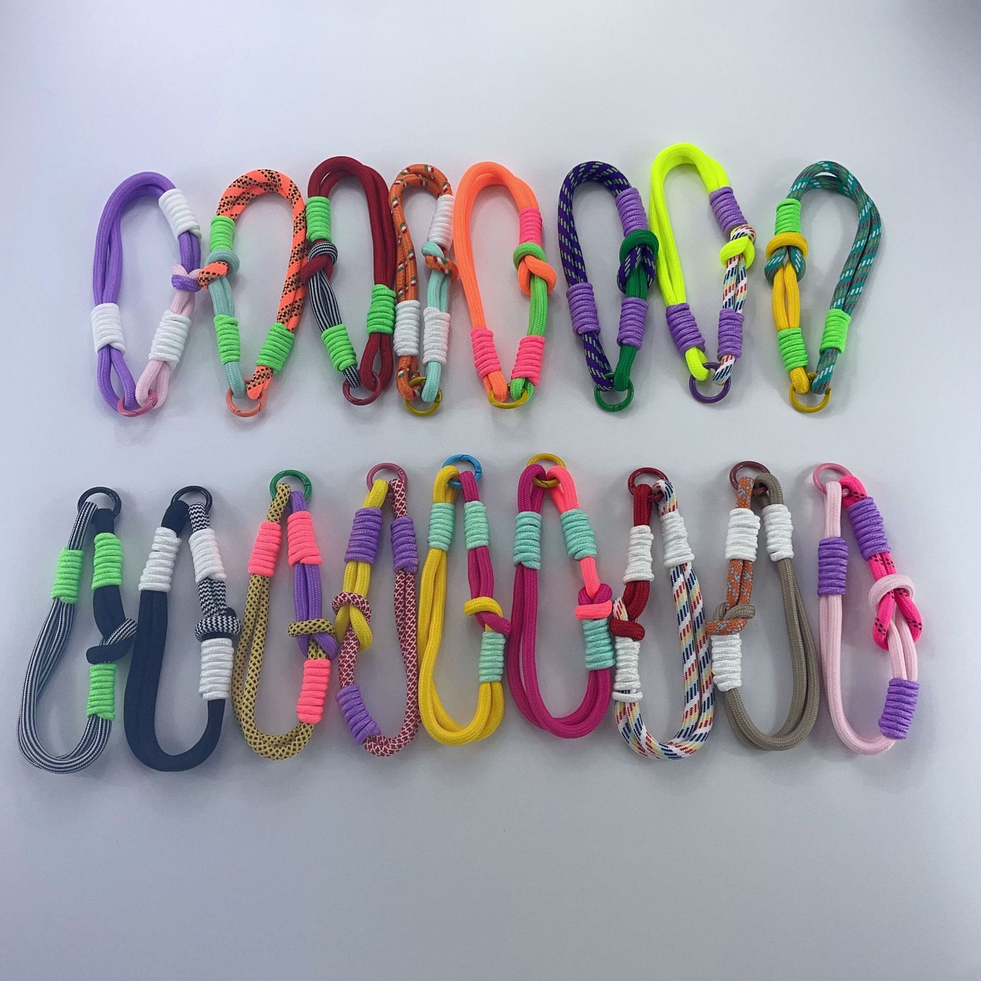 Key Chain Anti Lost Universal Short Wrist Rope Twist Braids Nylon Colorful Hand Strap Phone Case Lanyard