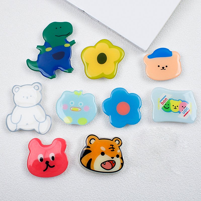 Custom Acrylic Phone Grip Holder with Cute Design Mobile Phone Desk or Bed Stand with Popping Socket Logo As a gift