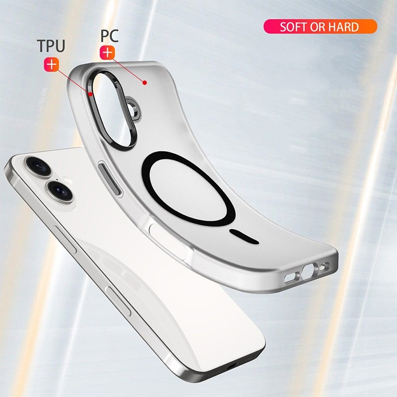 Colorful Magnetic Frosted Mobile Phone Case For iPhone 16 15 14 13 12 Pro max matte PC tpu translucency Shockproof Back Cover