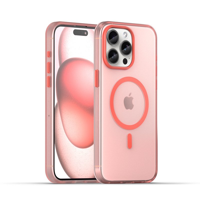 Colorful Magnetic Frosted Mobile Phone Case For iPhone 16 15 14 13 12 Pro max matte PC tpu translucency Shockproof Back Cover